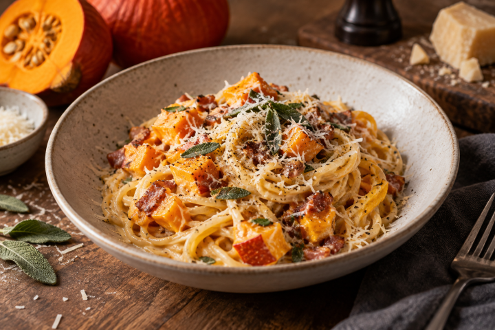 Kürbis-Carbonara